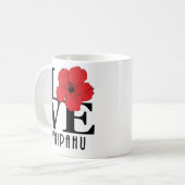 LOVE Waipahu Hawaii 11oz Red Hibiscus Koffiemok (Voorkant links)