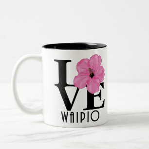 LOVE Waipio Hawaii Pink 11oz Tweekleurige Koffiemok