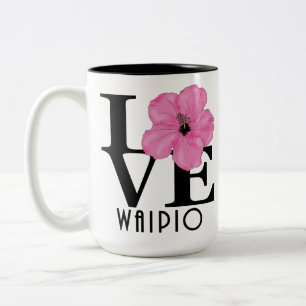 LOVE Waipio Hawaii Pink 15oz Tweekleurige Koffiemok