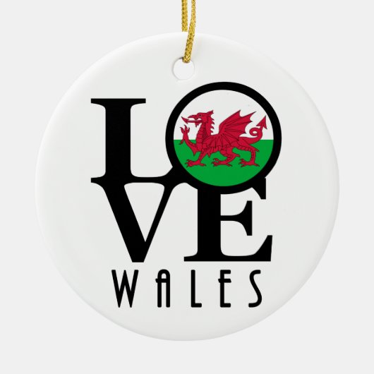 LOVE Wales Keramisch Ornament (Voorkant)