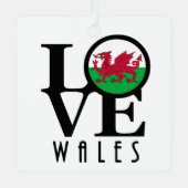 LOVE Wales Metalen Ornament (Voorkant)