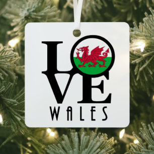 LOVE Wales Metalen Ornament