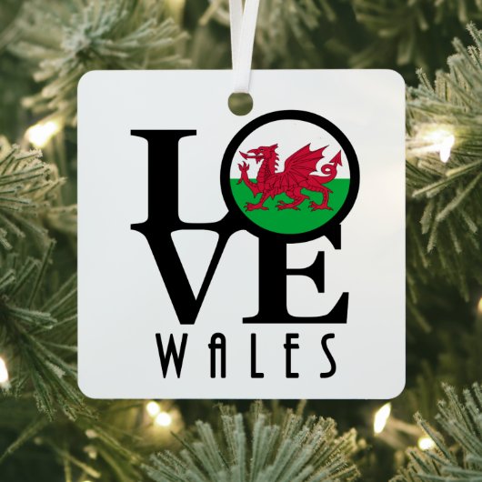 LOVE Wales Metalen Ornament (Insitu)