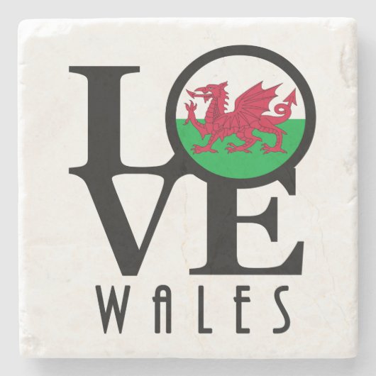 LOVE Wales Stenen Onderzetter (Voorkant)