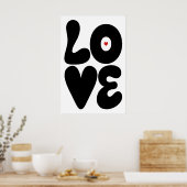 Love Wall Grafische Zwart-Wit Print (Matte (Keuken)