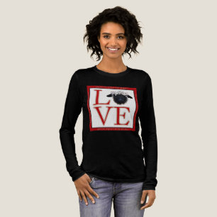 Love Wallis Zwart Vrouwen Tshirt met lange mouwen