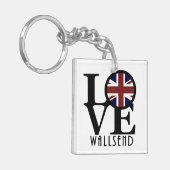 LOVE Wallsend England Sleutelhanger (Voorkant Links)