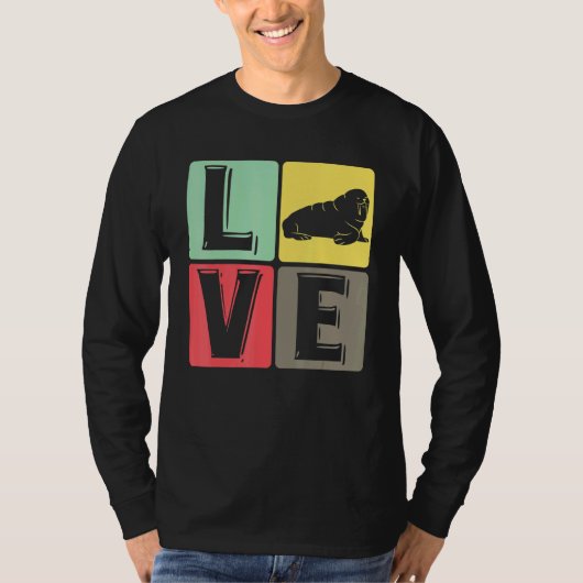Love Walrus Cute Marine Animals T-shirt (Voorkant)