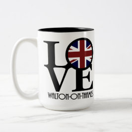 LOVE Walton on Thames 15oz Tweekleurige Koffiemok