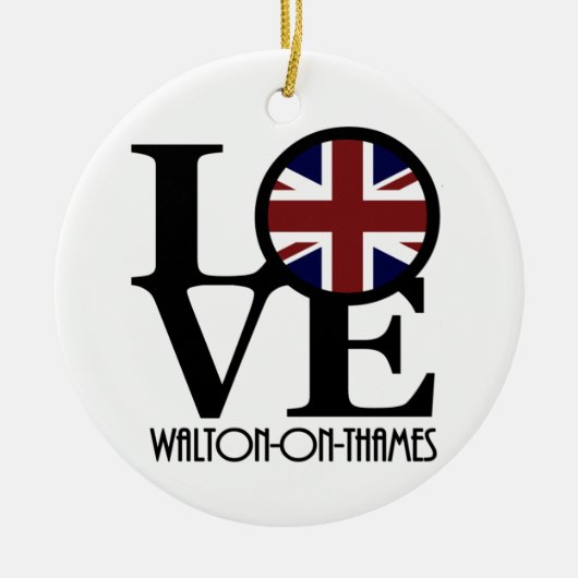 LOVE Walton-On-Thames Keramisch Ornament (Voorkant)