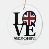 LOVE Walton-On-Thames Keramisch Ornament (Links)