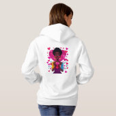 Love & Warmth Hoodie – Romantisch Hart Meisje Desi (Achterkant volledig)