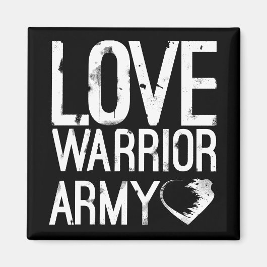 Love Warrior Army Square Magnet (Voorkant)
