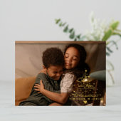 Love was Born Tree Folie kerstkaart Folie Feestdagenkaart (Staand Voorkant)