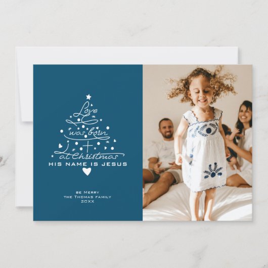 Love was Born Tree-kerstkaart Feestdagenkaart (Voorkant)