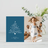 Love was Born Tree-kerstkaart Feestdagenkaart (Staand voorkant)