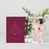 Love was Born Tree-kerstkaart Feestdagenkaart (Staand voorkant)