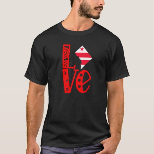 Love Washington DC in blokletters T-shirt (Voorkant)