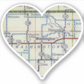 Love Washington Kansas Sticker (Voorkant)