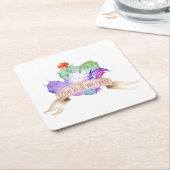 Love Waterverf Cacti Kartonnen Onderzetters (Schuin)