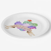 Love Waterverf Cacti Papieren Bordje (Gekanteld)