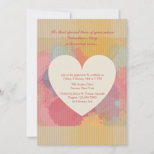 Love Waterverf Heart Invitation Kaart