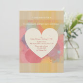 Love Waterverf Heart Invitation Kaart (Staand voorkant)