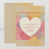 Love Waterverf Heart Invitation Kaart (Voorkant / Achterkant)