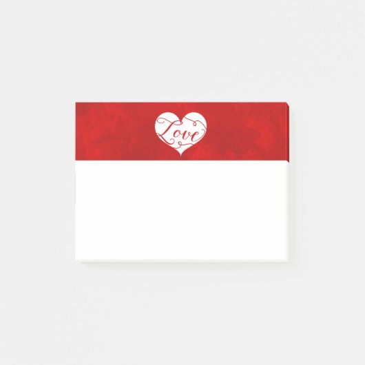 Love Waterverf Red Heart Swirl Valentijnsdag Post-it® Notes (Voorkant)