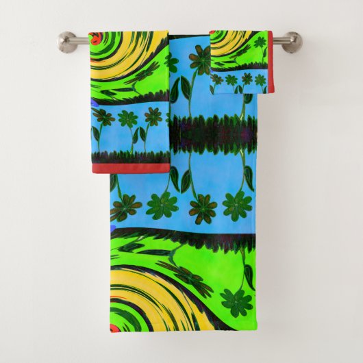 Love Wave: Bloemenzonsondergang Serenity Beach The Bad Handdoek (Insitu)