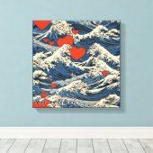 Love Waves Off Kanagawa Canvas Afdruk (Insitu (Houten vloer))