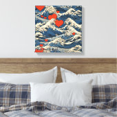 Love Waves Off Kanagawa Canvas Afdruk (Insitu (Slaapkamer))
