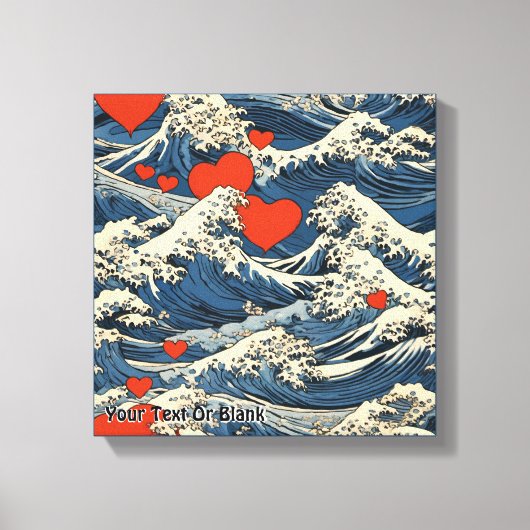 Love Waves Off Kanagawa Canvas Afdruk (Voorkant)