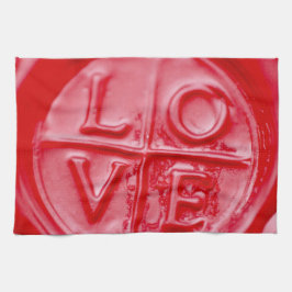 LOVE wax afdichting, Valentijn, rood, glanzend, ke Theedoek