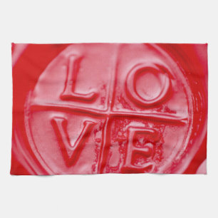 LOVE wax afdichting, Valentijn, rood, glanzend, ke Theedoek