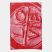 LOVE wax afdichting, Valentijn, rood, glanzend, ke Theedoek (Verticaal)