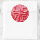 LOVE wax, Valentijn, rood, glanzend, Ronde Sticker (Tas)
