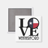 LOVE Weatherford Texas Magneet (Voorkant / Achterkant)