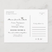 Love Wedding briefkaart voor Save the Date Invitat (Achterkant)