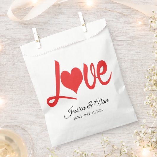 Love Wedding Favor Bags Bedankzakje (Geknipt)