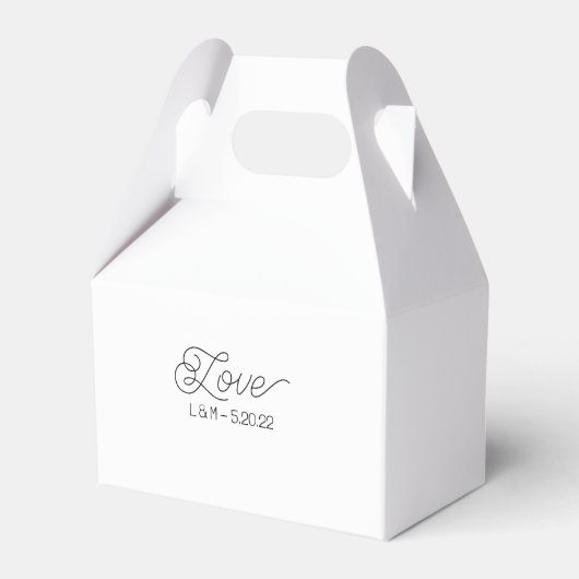 "Love" Wedding Gift Box for Dessert Bar, White Bedankdoosjes (Voorkant Zijde)