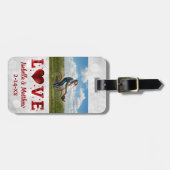 Love Wedding Honeymoon Red Heart Foto Bagagelabel (Voorkant horizontaal)
