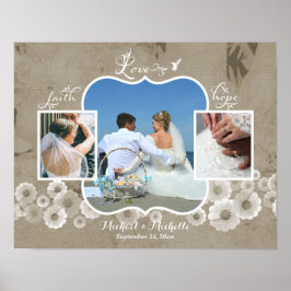 Love Wedding Photo Collage Poster