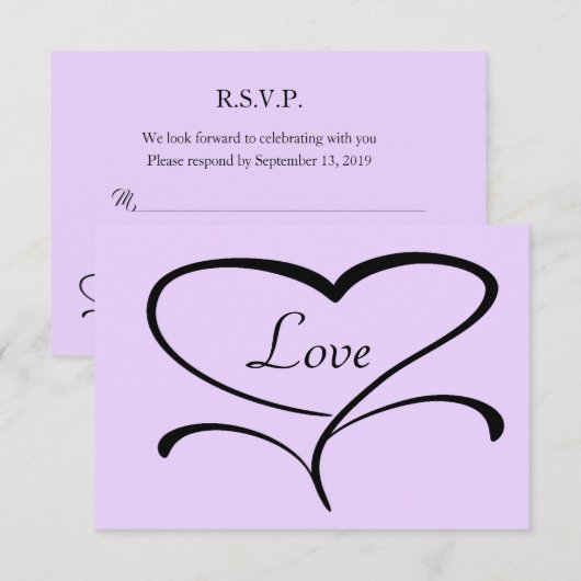 Love Wedding Response-kaarten RSVP Kaartje (Voorkant / Achterkant)