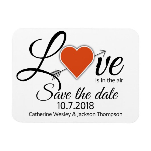 Love Wedding Save the Date Magnet Magneet (Horizontaal)