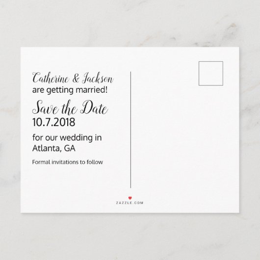 Love Wedding Save the Date Post Kaart (Achterkant)