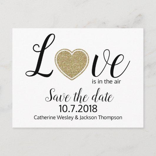 Love Wedding Save the Date Post Kaart (Voorkant)