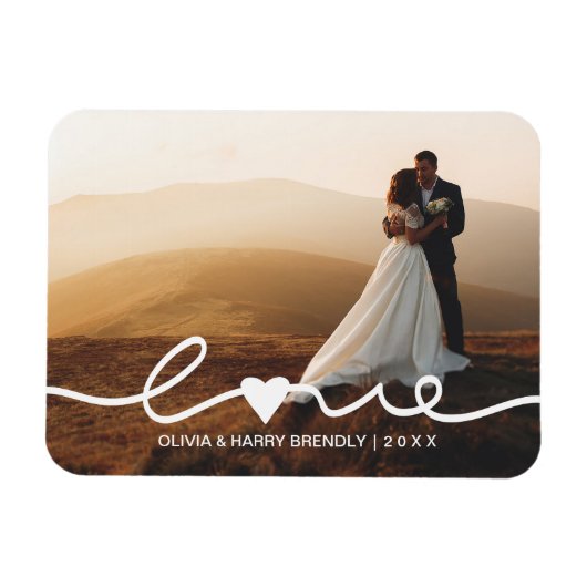 Love Wedding Script | Weddenfoto Magnet Gift Magneet (Horizontaal)