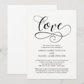 Love Wedding Typography Elegant Script Invitation Kaart (Voorkant / Achterkant)