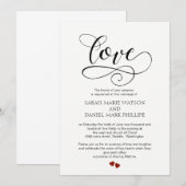 Love Wedding Typography Elegant Script Invitation Kaart (Voorkant / Achterkant)